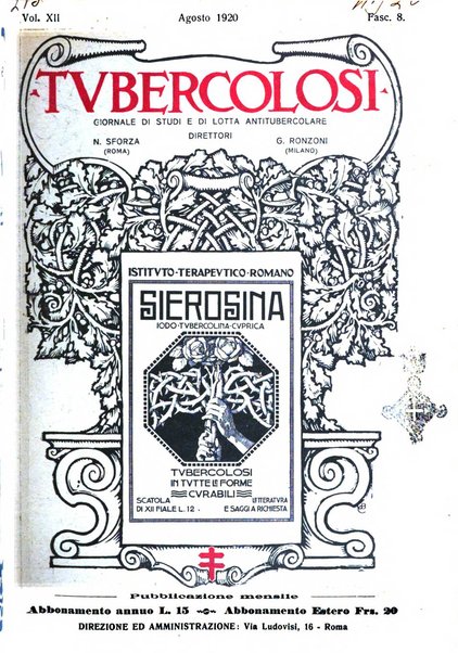 Tubercolosi giornale di studi e di lotta antitubercolare