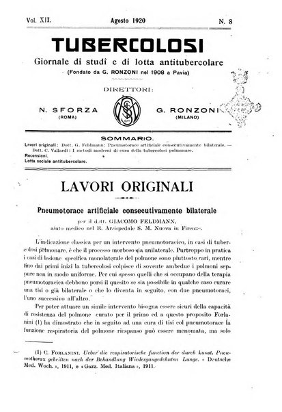 Tubercolosi giornale di studi e di lotta antitubercolare