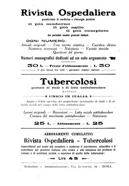 Tubercolosi giornale di studi e di lotta antitubercolare