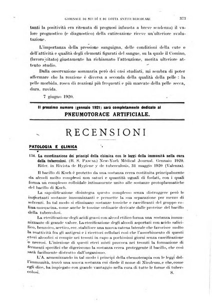 Tubercolosi giornale di studi e di lotta antitubercolare