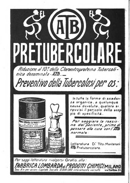 Tubercolosi giornale di studi e di lotta antitubercolare