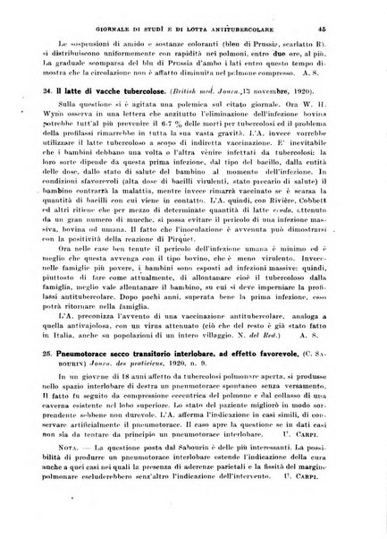 Tubercolosi giornale di studi e di lotta antitubercolare