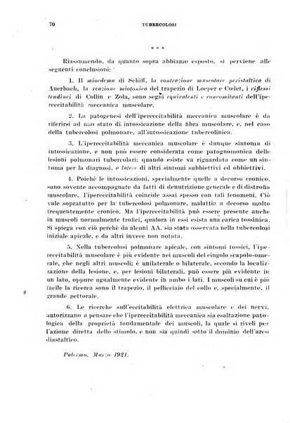 Tubercolosi giornale di studi e di lotta antitubercolare