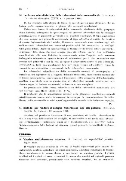 Tubercolosi giornale di studi e di lotta antitubercolare