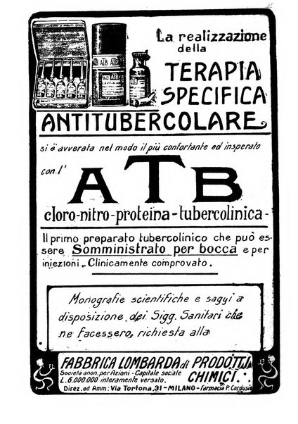 Tubercolosi giornale di studi e di lotta antitubercolare