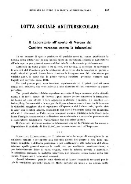 Tubercolosi giornale di studi e di lotta antitubercolare