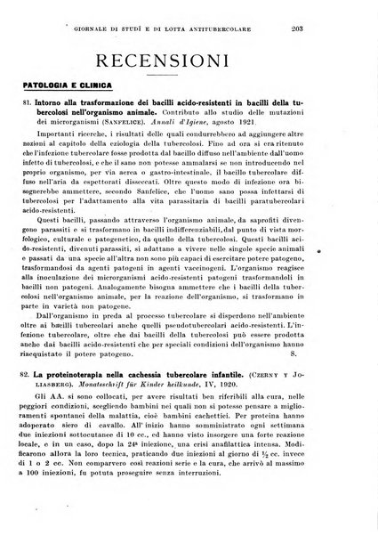 Tubercolosi giornale di studi e di lotta antitubercolare