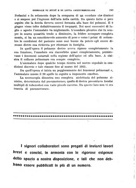 Tubercolosi giornale di studi e di lotta antitubercolare