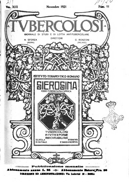 Tubercolosi giornale di studi e di lotta antitubercolare