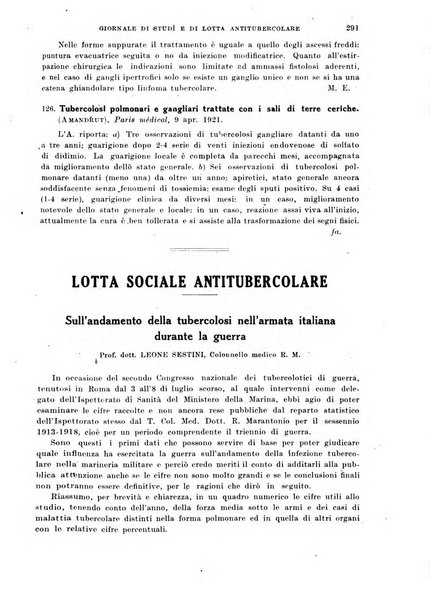 Tubercolosi giornale di studi e di lotta antitubercolare