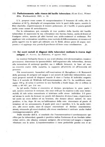 Tubercolosi giornale di studi e di lotta antitubercolare