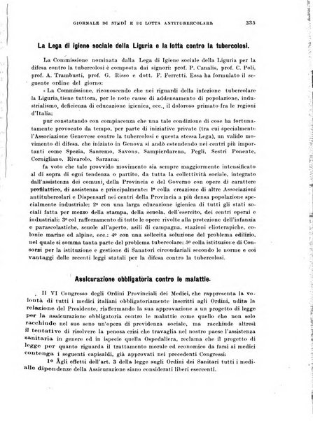 Tubercolosi giornale di studi e di lotta antitubercolare