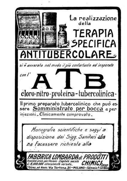 Tubercolosi giornale di studi e di lotta antitubercolare