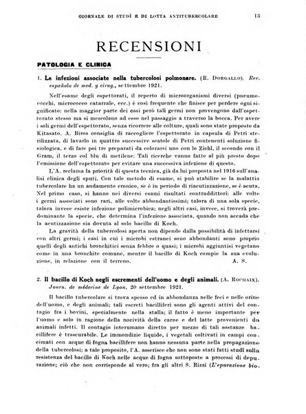 Tubercolosi giornale di studi e di lotta antitubercolare