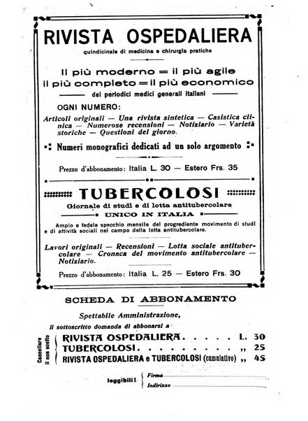 Tubercolosi giornale di studi e di lotta antitubercolare