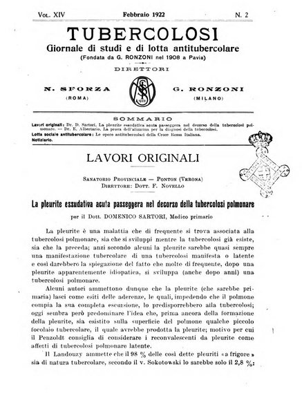 Tubercolosi giornale di studi e di lotta antitubercolare