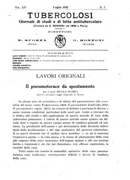 Tubercolosi giornale di studi e di lotta antitubercolare