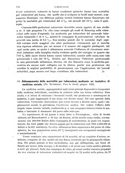 Tubercolosi giornale di studi e di lotta antitubercolare