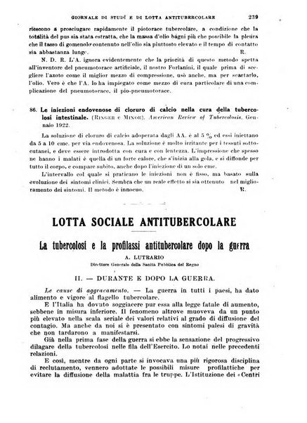 Tubercolosi giornale di studi e di lotta antitubercolare