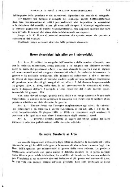 Tubercolosi giornale di studi e di lotta antitubercolare