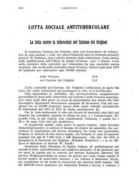 Tubercolosi giornale di studi e di lotta antitubercolare