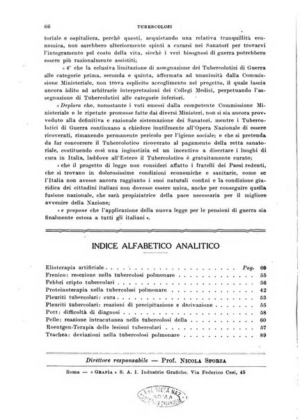 Tubercolosi giornale di studi e di lotta antitubercolare