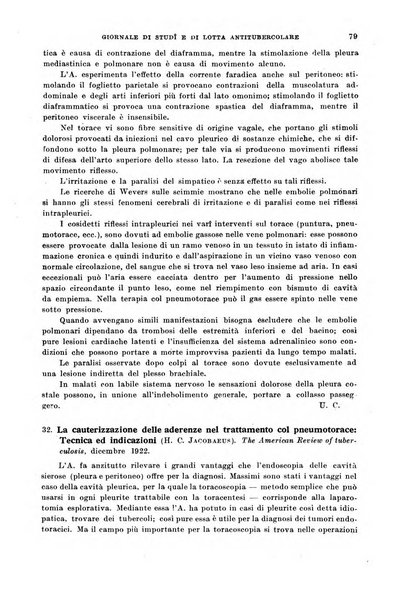 Tubercolosi giornale di studi e di lotta antitubercolare