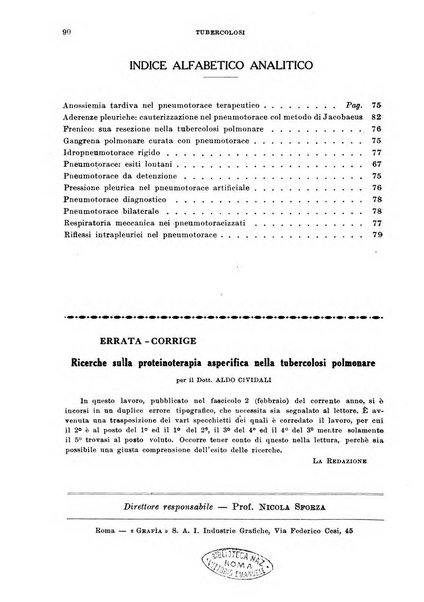 Tubercolosi giornale di studi e di lotta antitubercolare