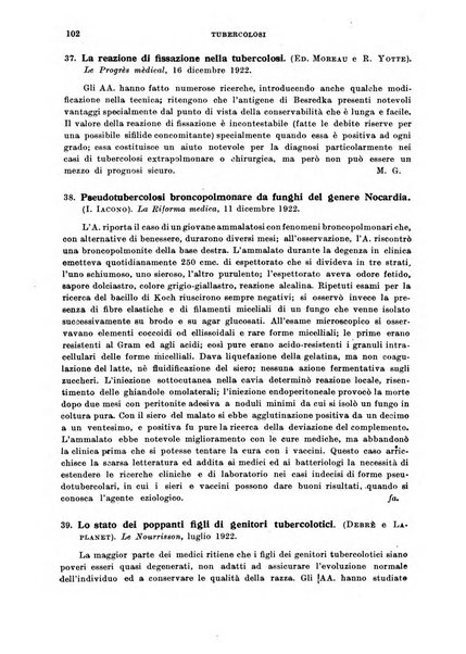 Tubercolosi giornale di studi e di lotta antitubercolare