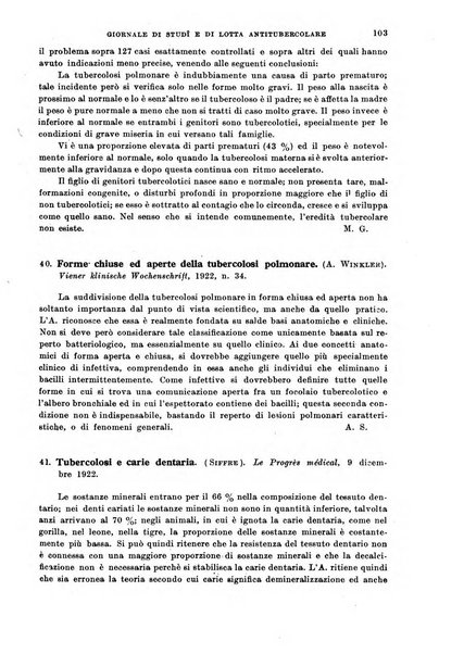 Tubercolosi giornale di studi e di lotta antitubercolare