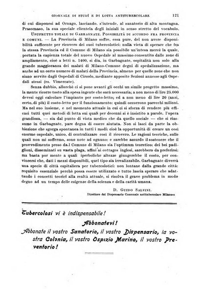 Tubercolosi giornale di studi e di lotta antitubercolare