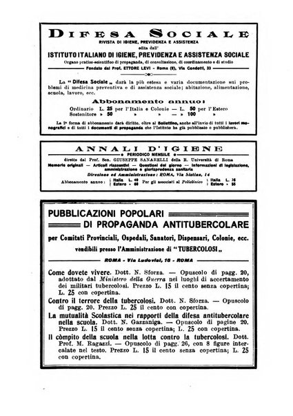 Tubercolosi giornale di studi e di lotta antitubercolare