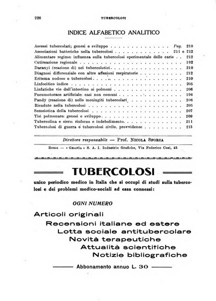 Tubercolosi giornale di studi e di lotta antitubercolare