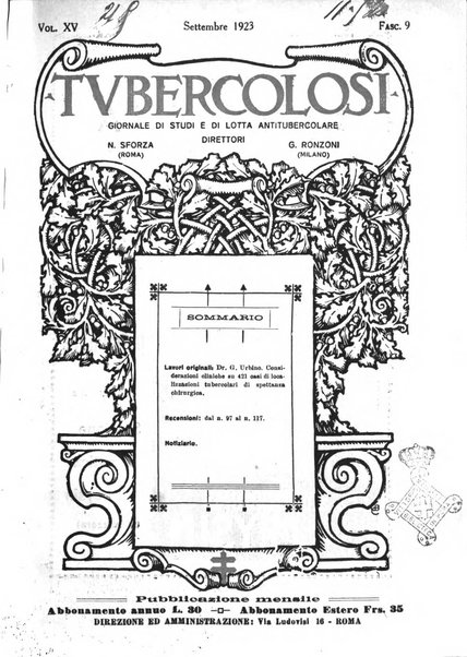 Tubercolosi giornale di studi e di lotta antitubercolare