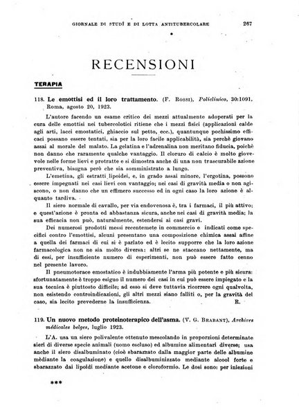 Tubercolosi giornale di studi e di lotta antitubercolare