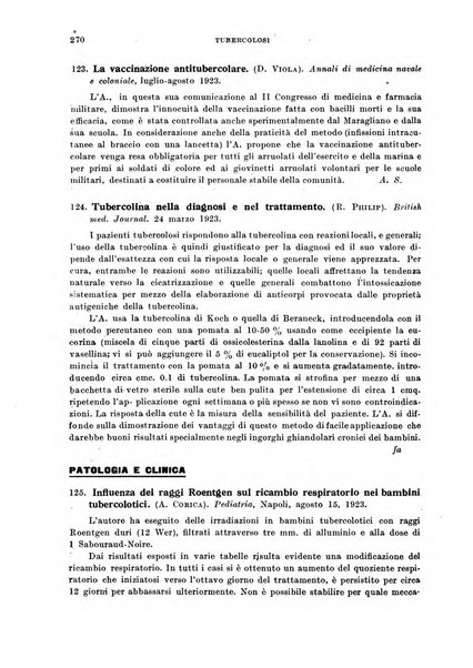 Tubercolosi giornale di studi e di lotta antitubercolare