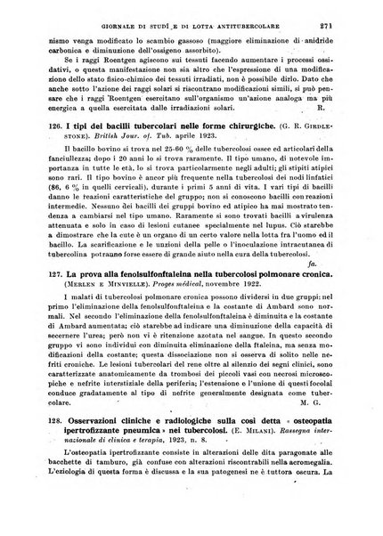 Tubercolosi giornale di studi e di lotta antitubercolare