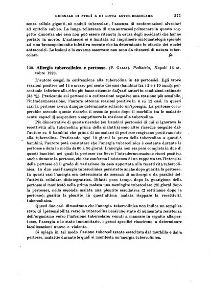 Tubercolosi giornale di studi e di lotta antitubercolare