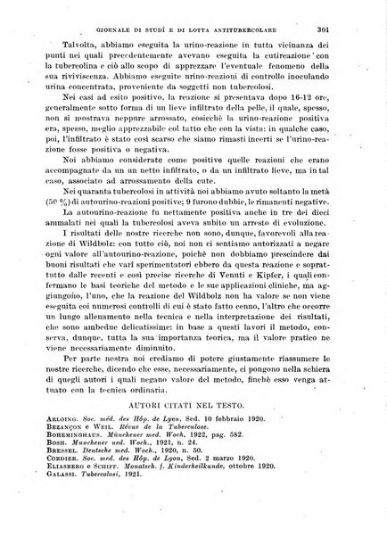 Tubercolosi giornale di studi e di lotta antitubercolare