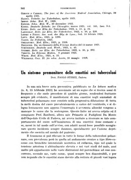 Tubercolosi giornale di studi e di lotta antitubercolare