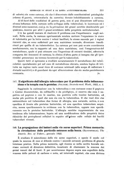 Tubercolosi giornale di studi e di lotta antitubercolare