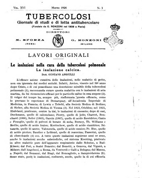 Tubercolosi giornale di studi e di lotta antitubercolare