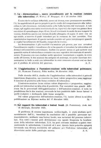 Tubercolosi giornale di studi e di lotta antitubercolare