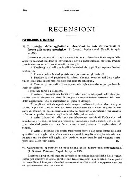 Tubercolosi giornale di studi e di lotta antitubercolare