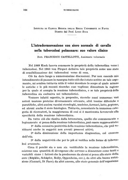 Tubercolosi giornale di studi e di lotta antitubercolare