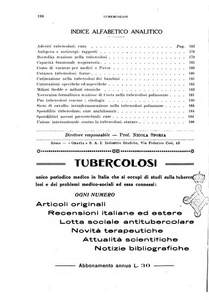 Tubercolosi giornale di studi e di lotta antitubercolare