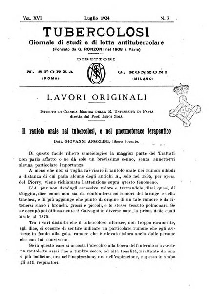 Tubercolosi giornale di studi e di lotta antitubercolare