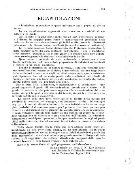 Tubercolosi giornale di studi e di lotta antitubercolare