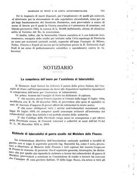 Tubercolosi giornale di studi e di lotta antitubercolare