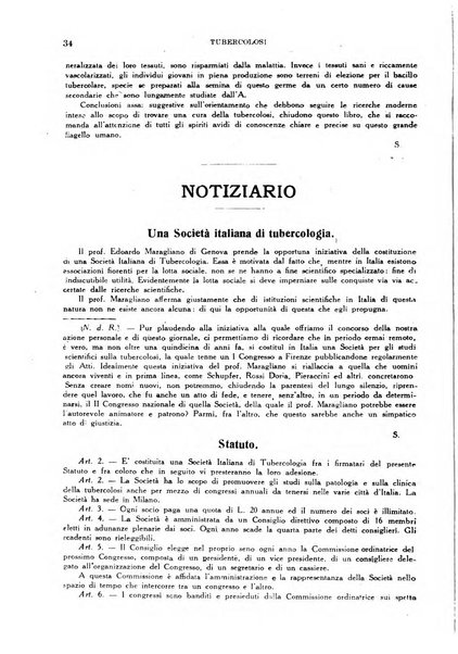 Tubercolosi giornale di studi e di lotta antitubercolare